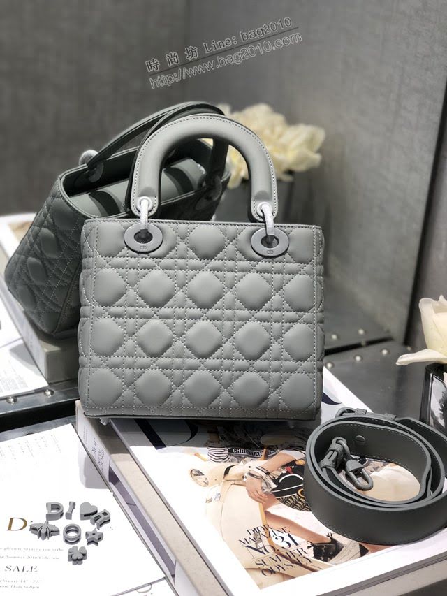 Dior女包 迪奧磨砂三格mini戴妃包 Dior手提肩背斜挎包  dfk1842
